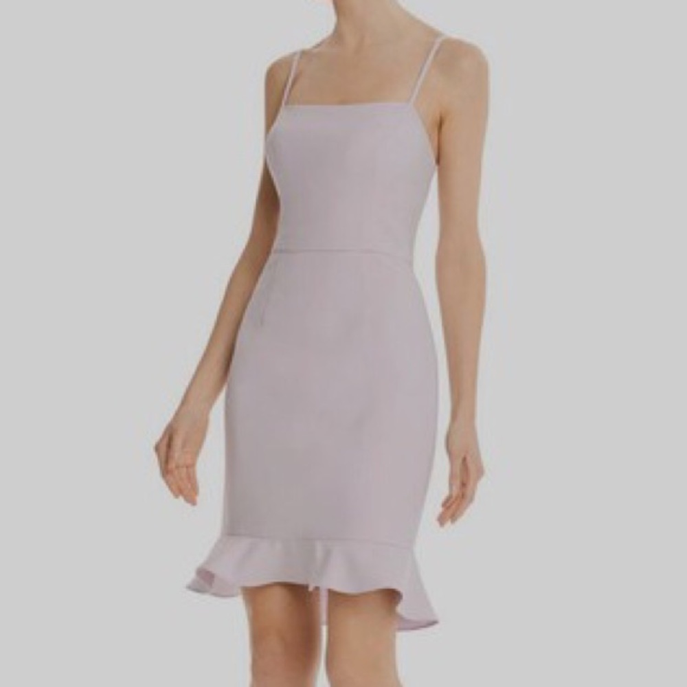 French Connection Light Lavender Spaghetti-Strap Ruffle-Hem Mini Dress